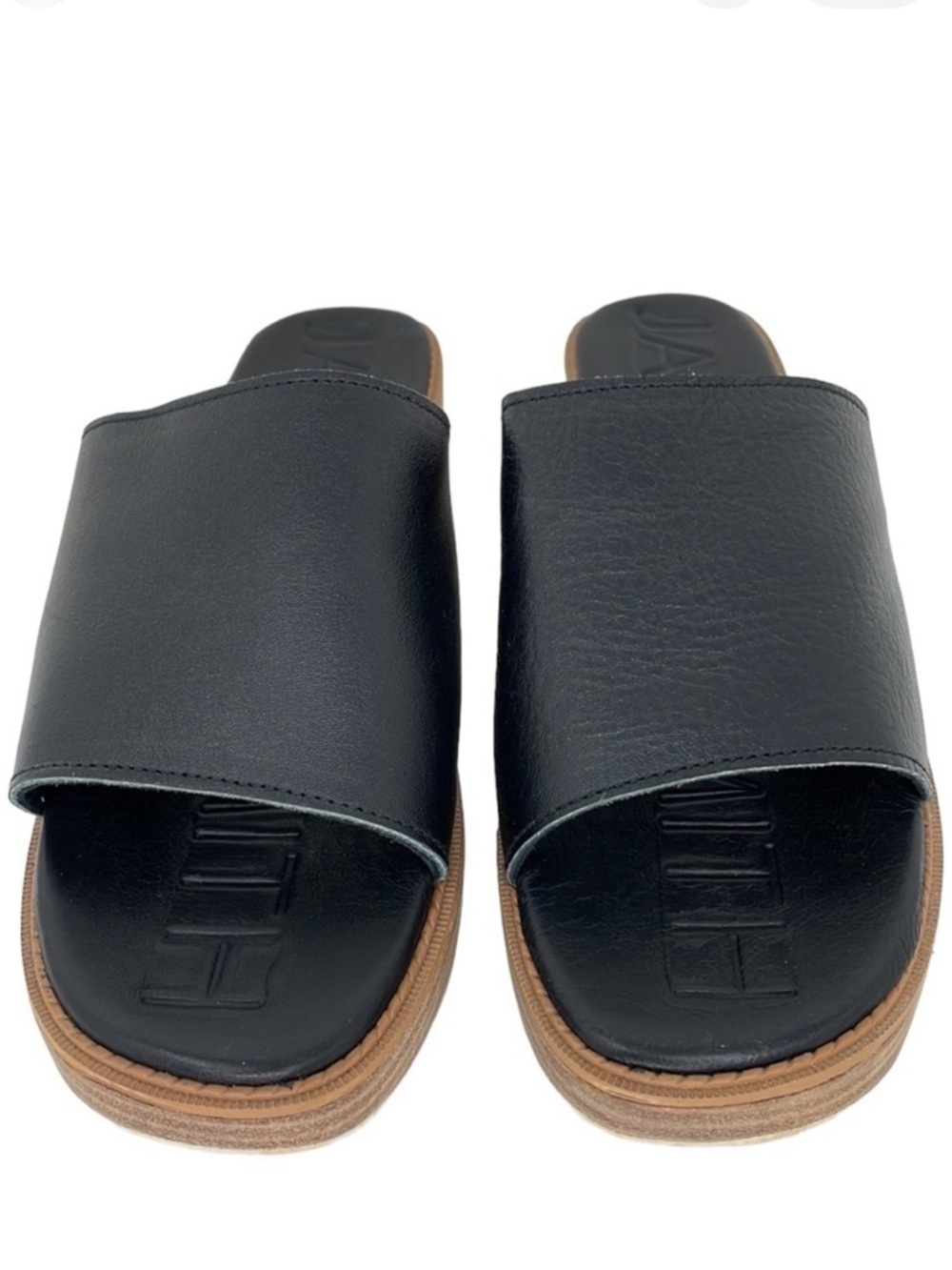 James Smith Shoes Platforms Slip on Sandals Black Size 38